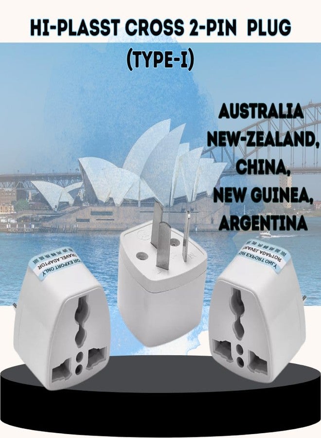 HI PLASST PINS N PLUGS Hi-Plasst India to Australia Plug Converter | Pack of 1 Type-I (3-Pin) | for China, New Zealand, Argentina, Fiji Universal Socket | Australian Adapter for Phones, Laptops, Chargers - Image 3